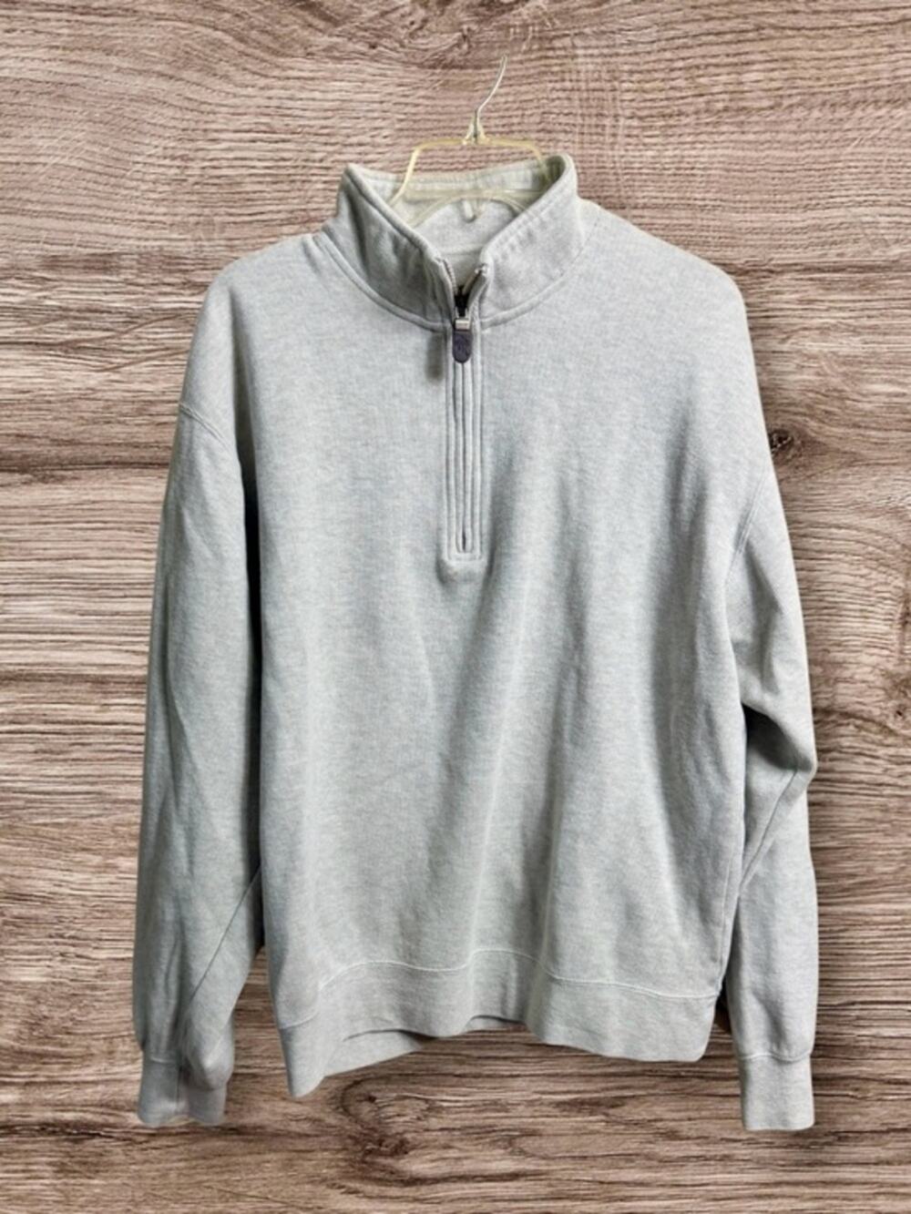 Orvis oatmeal/gray 1/4 zip pullover. Medium